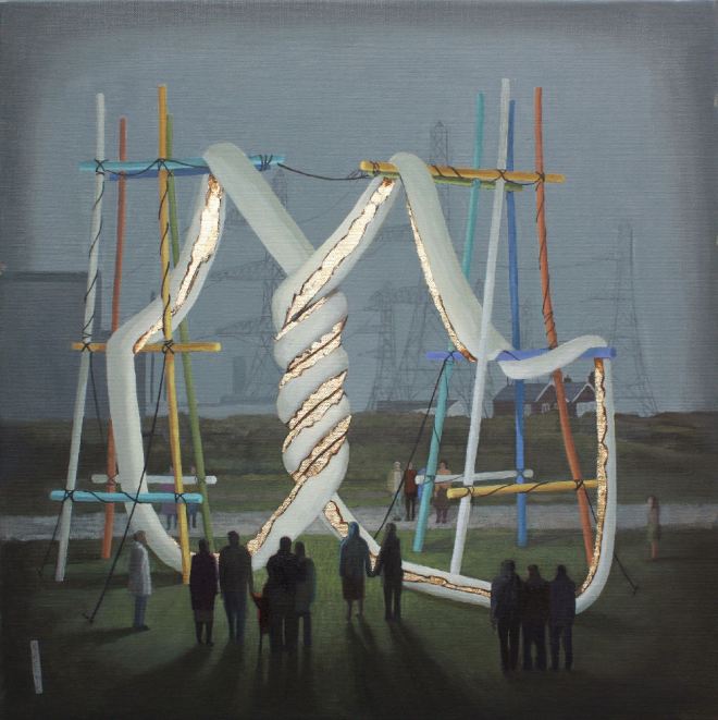 Installation near the pylons